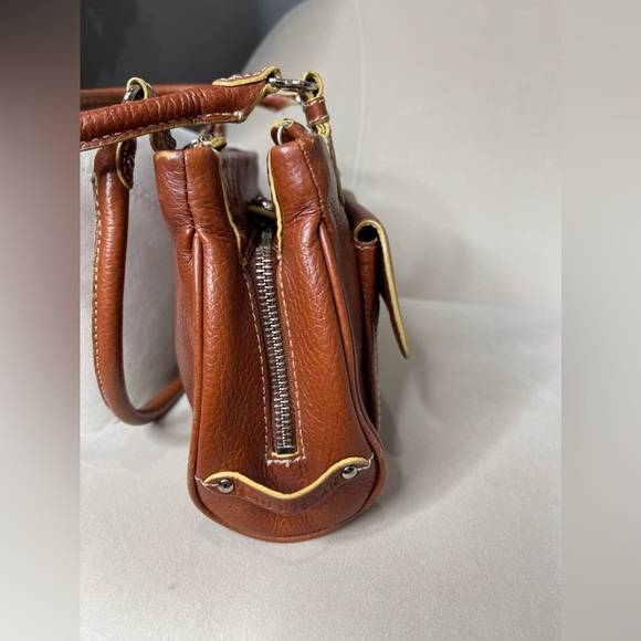 Cole Haan Village Hobo Bag Purse Brown Leather Silver Hardware Multi Compartment - Picture 3 of 10